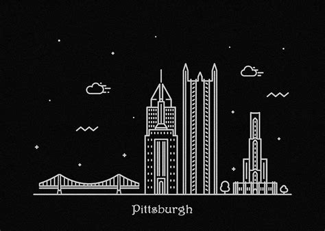 Pittsburgh Skyline Travel Poster Drawing by Inspirowl Design - Fine Art America