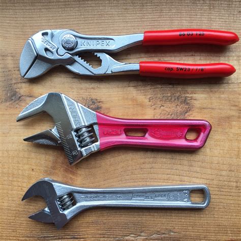 The EDC Tool Roll: Adjustable Wrench Comparison – Knipex Pliers Wrench, Channellock 804, Lobster ...