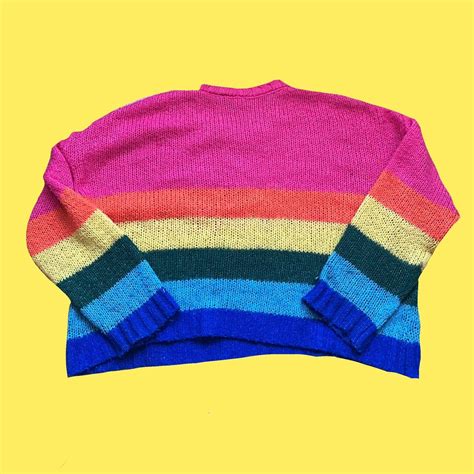 XL rainbow jumper Originally primark jumper hand... - Depop