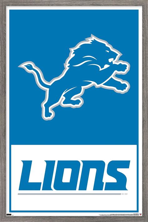 NFL Detroit Lions - Logo 21 Wall Poster, 22.375" x 34", Framed - Walmart.com