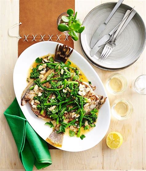 Roast flounder, broccolini, almonds, capers, beurre noisette recipe ...