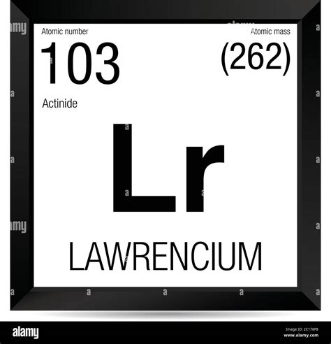 Lawrencium symbol. Element number 103 of the Periodic Table of the ...