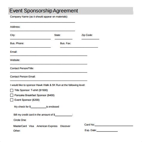 FREE 15+ Sample Sponsorship Agreement Templates in PDF | MS Word | Google Docs | Pages