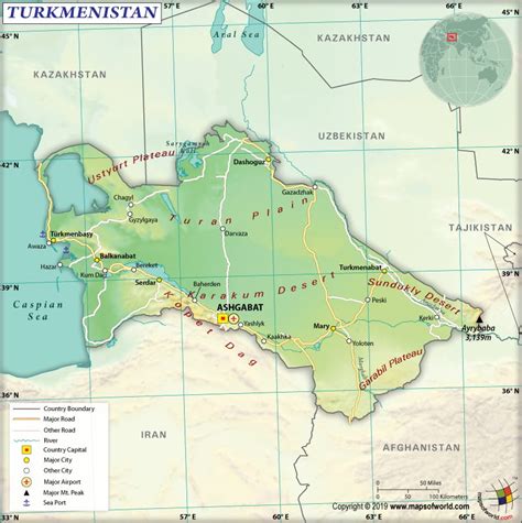 Karakum Desert Map