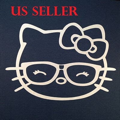 1pcs Hello Kitty W Eye Glasses Car Sticker Emblem Label / LapTop / iPad Stick #8 | eBay