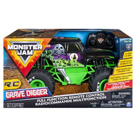 Monster Jam, Official Grave Digger Remote Control Truck 1:15 Scale, 2 ...