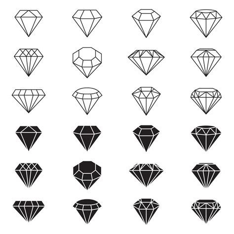 Diamond logo set. Diamond icon flat style 13407249 Vector Art at Vecteezy