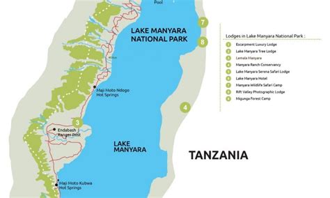 Lake Manyara National Park Map | Lake Manyara | Tanzania Safaris Tours