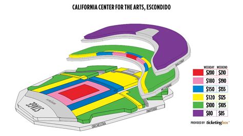 Escondido California Center for the Arts, Escondido Seating Chart