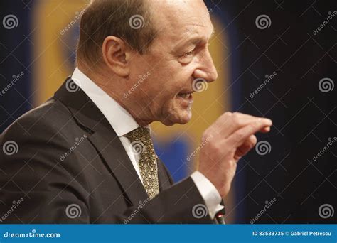 Romanian President Traian Basescu Editorial Image - Image of politician ...