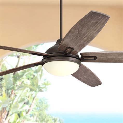 72" Casa Vieja Rustic Indoor Outdoor Ceiling Fan with Light LED Remote Control Bronze Frosted ...