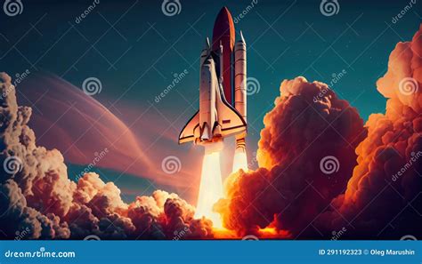 Space Shuttle Launch Against a Blue Sky. Generative AI Stock ...