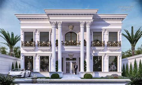 White classic villa on Behance Classic House Exterior, Classic House ...