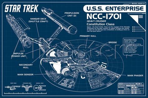 Star Trek Enterprise Blueprint Poster | Star trek enterprise, Star trek poster, Star trek posters