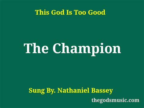 The Champion Christian Song Lyrics