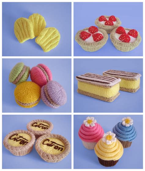 Clare Scope-Farrell Novelty Knitting Patterns - News - Knitted French patisserie favourites