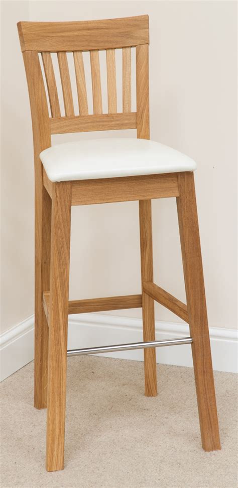 Bar Stool 183, Oak, Cream Leather - bar stools, bar stool, wooden stools, wooden bar stools ...