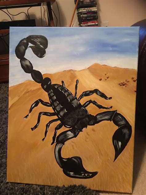 Scorpion Acrylic paint | Painting crafts, Painting tutorial, Canvas painting