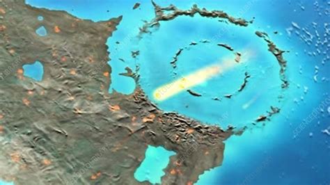 Aftermath of Chicxulub asteroid impact, animation - Stock Video Clip - K007/9008 - Science Photo ...