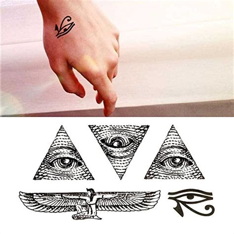 Amazon.com : Oottati Small Cute Temporary Tattoo God Eye Horus Egypt (2 ...