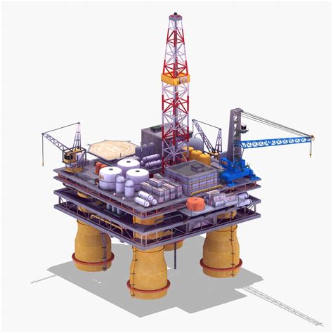 oil rig platform 3d model