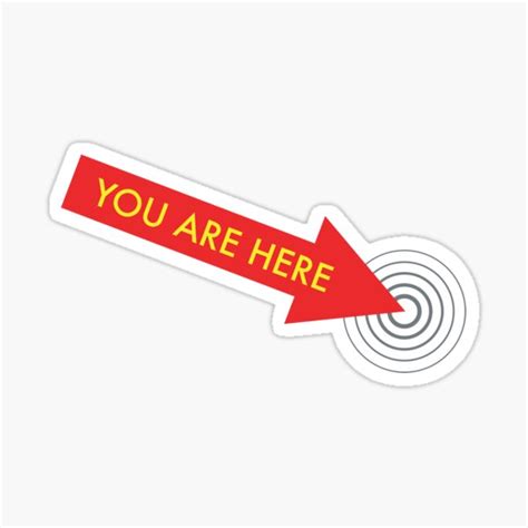 "You are here. [Red]" Sticker for Sale by icanfly | Redbubble