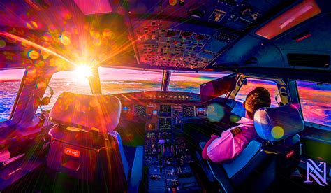 Sunrise in Airplane Cockpit | Idea2Dezign™ :: Creative Digital Design Space