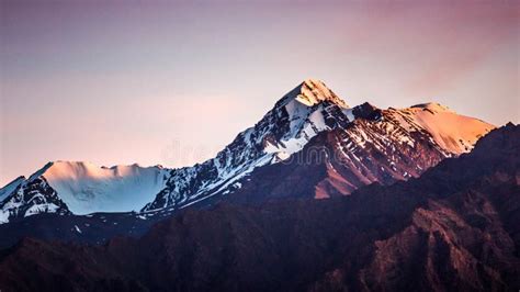 Himalayan Mountain Range during Sunrise Stock Photo - Image of landmark ...