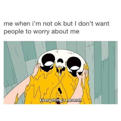 Mental Health Memes Daily on Instagram: “I'm totally ok . . . . . . #adventuretime #moodbooster ...