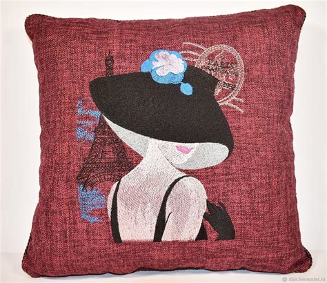 Embroidered pillow French coquette - Woman's embroidery showcase - Machine embroidery community