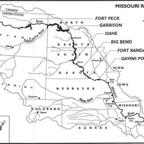 Map of Missouri River Basin. Source: Vineyard (1997). | Download ...