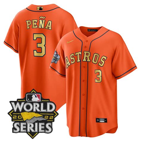 Astros 2023 World Series Orange Gold Jersey - All Stitched - Linitee Store