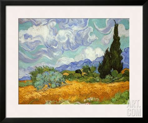 Wheatfield with Cypresses, c.1889 Framed Art Print by Vincent van Gogh at Art.com | Vincent van ...