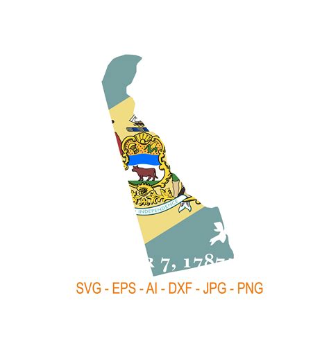 Delaware Map Svg Delaware Flag Svg United States Flag USA Map - Etsy