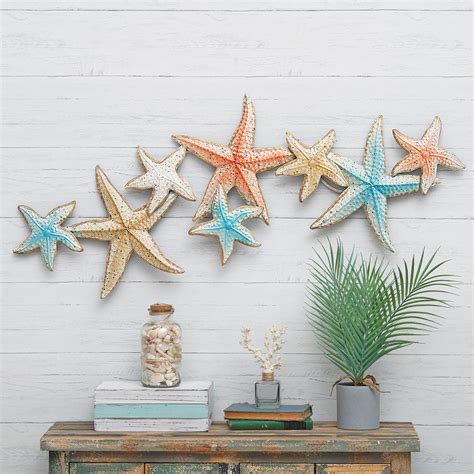 Pastel Starfish Metal Wall Art | Bella Coastal Decor