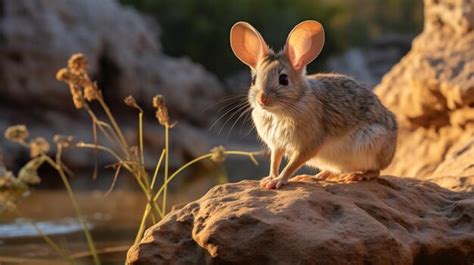 Premium AI Image | Closeup photo of a Jerboa looking in their habitat