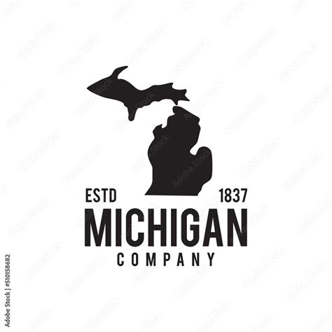 Michigan map outline map logo design Stock Vector | Adobe Stock