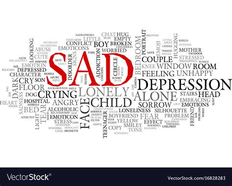 Sad word cloud concept Royalty Free Vector Image