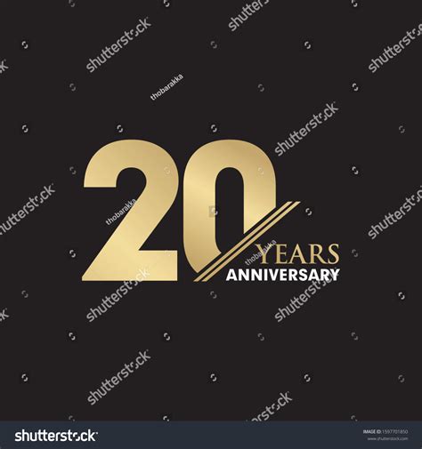 20th Year Anniversary Emblem Logo Design Stock Vector (Royalty Free ...