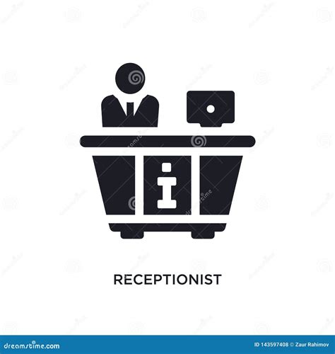 Black Receptionist Isolated Vector Icon. Simple Element Illustration From Hotel And Restaurant ...