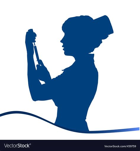 Assistant silhouette blue on white Royalty Free Vector Image