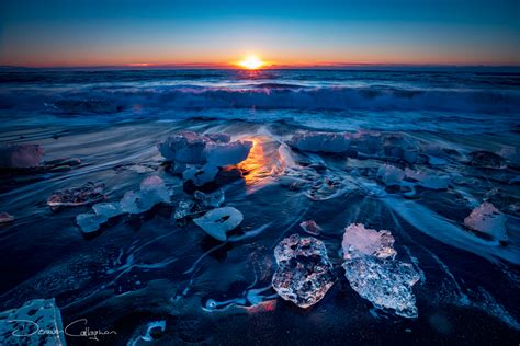 Diamond Beach Sunrise (Jokulsarlon Beach) Iceland, Iceland