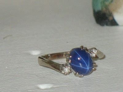 Vintage Linde blue star sapphire women's ring 10k white gold | #432083389