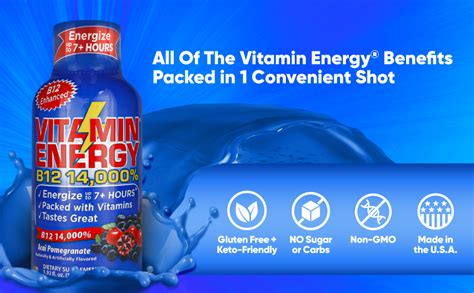 Amazon.com : Vitamin Energy B12 Energy Drink Shots, Acai Pomegranate ...