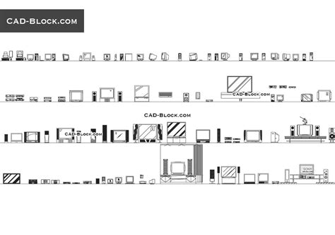 Tv Cabinet Elevation Cad Block | www.resnooze.com