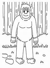 Coloring Bigfoot Yeti Pages Sasquatch Snowman Abominable Bone Drawing  sketch template