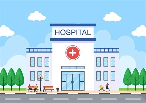 Hospital Building for Healthcare Background Vector Illustration with ...