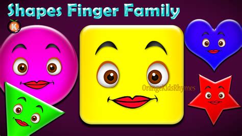 Orange Kids Rhymes: Shapes Finger Family | Funny Cartoon Shapes ...