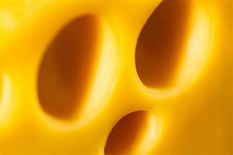 Free Photo | Close-up of holes in swiss cheese