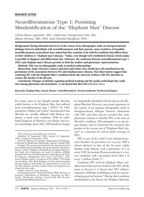 (PDF) Neurofibromatosis Type 1: Persisting Misidentification of the ...